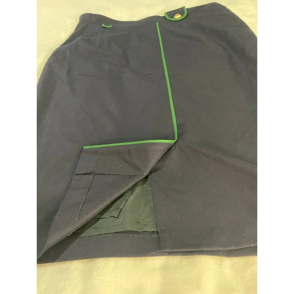 Vintage 70 Heller Salzburg Made In Austria Pencil Skirt Bavaria Octoberfest Navy - Picture 4 of 10